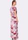 Сукня максі зі стрейч шифону сіро-рожева квітковий принт 5481, 42