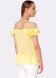 Желтая блуза-топ на бретелях из хлопковой ткани жатка 1215, 42