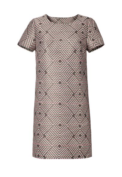Сукня сіро-рожева з жакардової тканини з візерунком, що передає вишивку бісером 5405р