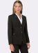 Жакет чорний з напіввовняної костюмної тканини зі вставками з екошкіри 3301, 50