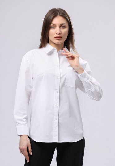 Біла сорочка з бавовняної тканини 1302