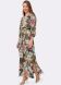 Сукня шифонова максі кольору хакі з квітковим принтом 5484, 46