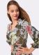 Сукня шифонова максі кольору хакі з квітковим принтом 5484, 46
