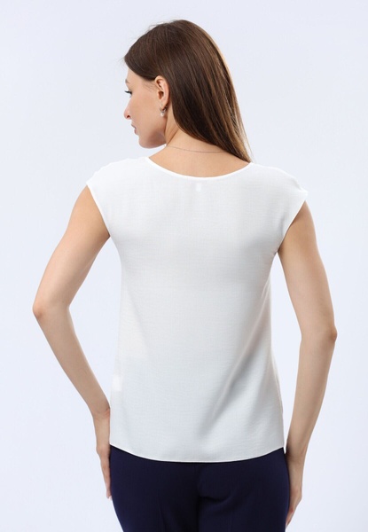 Біла блуза з легкої віскозної тканини жатка 1322 (42) 2800000076658 фото