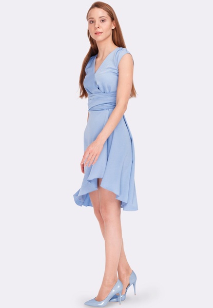 Сукня небесно-блакитного кольору з асиметричною спідницею 5586 (48) 2800000047535 фото