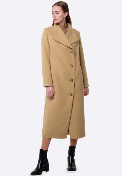 Пальто з коміром апаш бежево-фісташкового кольору 4416 (44) 2800000059569 фото