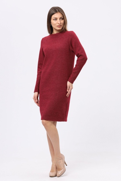 Тепла сукня светр малиново-червоного відтінку 5719 (42) 2800000067175 фото
