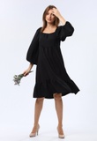 Чорна сукня вільного крою з широким воланом 5749 (44) 2800000072179 фото