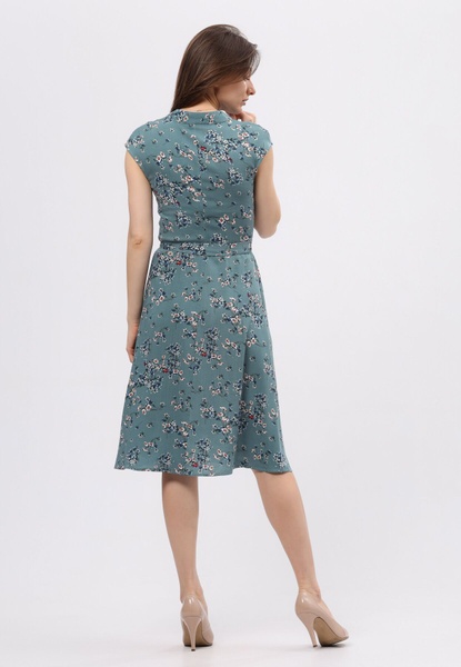 Смарагдова сукня зі стрейч льону з поясом 5723с (42) 2800000069254 фото