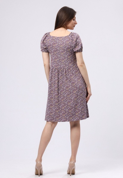 Літня бузкова сукня зі стрейч льону з дрібним квітчастим принтом 5733 (50) 2800000070328 фото