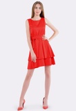 Червона сукня з двоярусною спідницею 5587k 2800000048143 фото