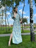 Блакитна сукня максі з квітковим принтом 5780 1810400000017 фото