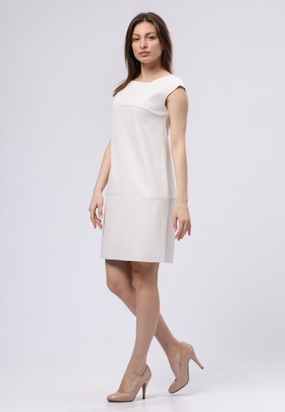 Біла сукня-сарафан з екошкіри 5730 (50) 2800000069438 фото