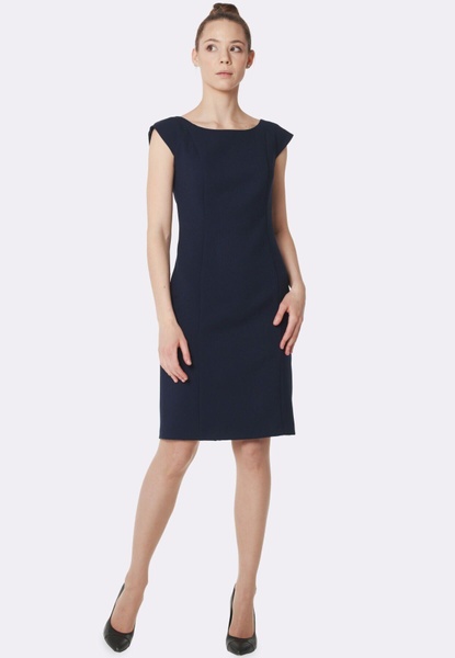 Темно-синя сукня футляр з костюмної тканини 5684c (52) 2800000061869 фото