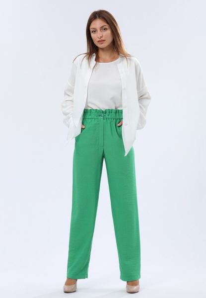 Яскраві зелені штани з кишенями та оригінальним поясом 7168 (42) 2800000072353 фото