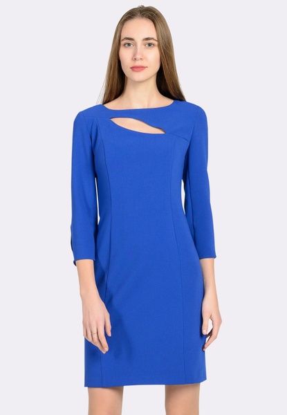 Сукня футляр яскраво-синя з фігурними вирізами 5566 (42) 2800000045098 фото