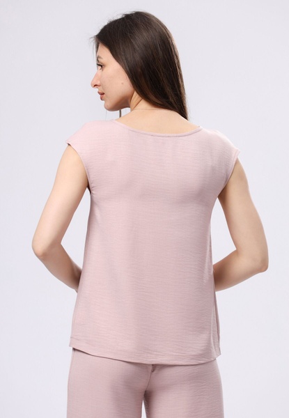 Ніжно-рожева блуза з віскозної тканини жатка 1304 (52) 2800000069490 фото