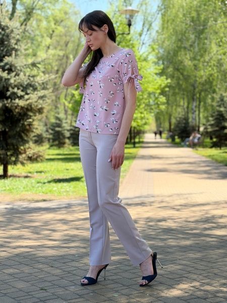 Рожева блуза із зав'язками на рукавах 1350р 3569430000013 фото