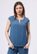 Легка синя блуза з віскозної тканини жатка 1304с (52) 2800000069551 фото 1