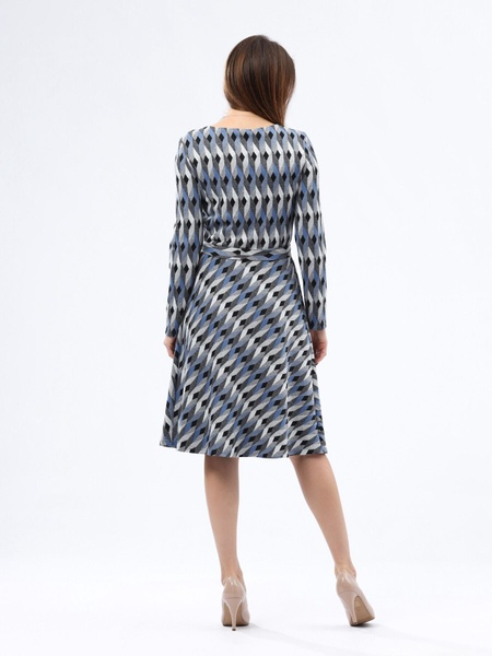 Трикотажна сукня з поясом геометричний принт 5760с (44) 2800000075224 фото