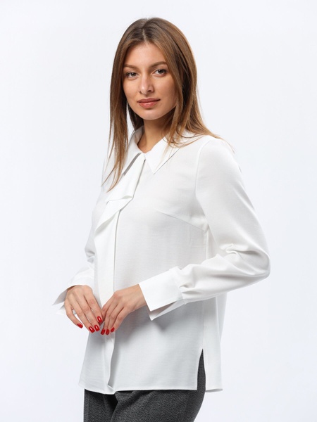 Біла блуза з дизайнерською краваткою 1312 (42) 2800000072933 фото