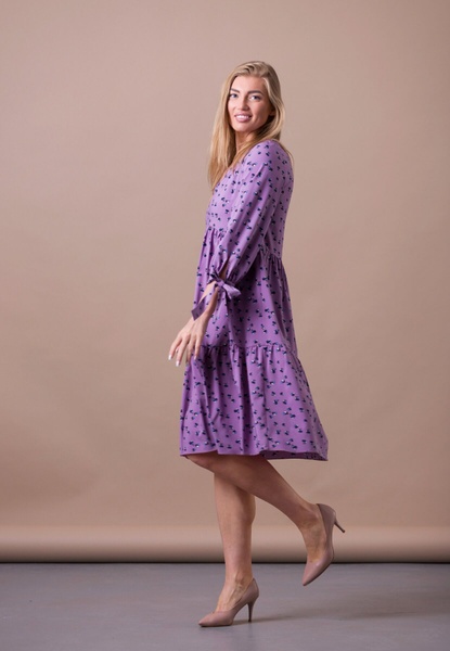 Лавандова сукня вільного крою з віскозного шифону 5691 (52) 2800000063504 фото