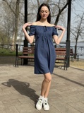 Літня темно-синя сукня з відкритими плечима 5770 (46) 2800000077020 фото