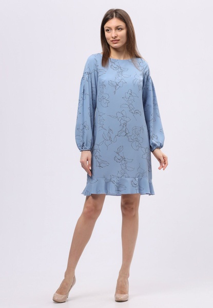 Синьо-блакитна сукня з віскозного шифону з об'ємними рукавами 5720 (52) 2800000067540 фото