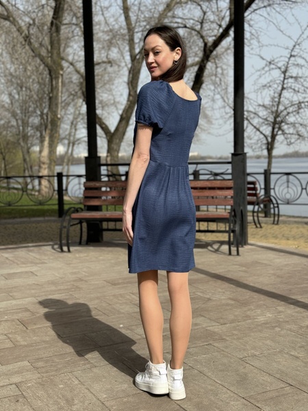 Літня темно-синя сукня з відкритими плечима 5770 (42) 2800000077006 фото