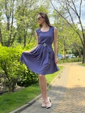 Літня синя сукня в горошок 5775 1637460000012 фото