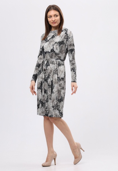 Легка трикотажна сукня з сірим квітковим принтом 5722 (54) 2800000068066 фото