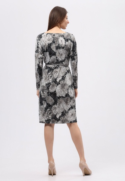 Легка трикотажна сукня з сірим квітковим принтом 5722 (54) 2800000068066 фото