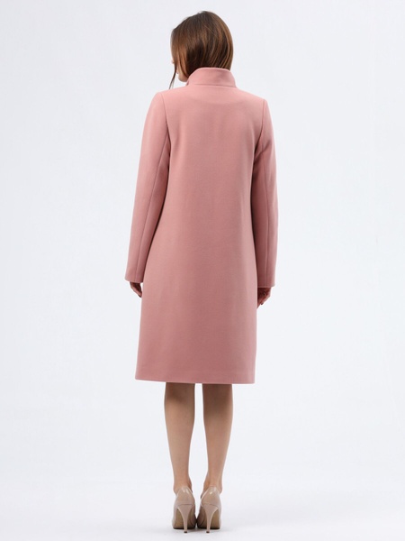 Рожеве демісезонне пальто з коміром апаш 4448 (42) 2800000075521 фото