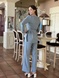 Сіро-блакитні брюки палаццо з віскозної меланжевої тканини 7163с (44) 2800000071165 фото 6