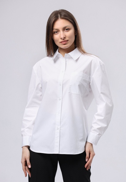 Біла сорочка з бавовняної тканини 1302 (52) 2800000069735 фото
