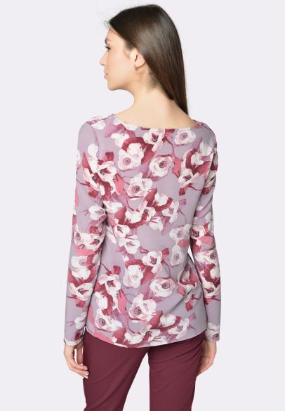 Шифоновая блуза с крупным цветочным принтом 1260