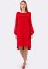 Сукня з костюмного жакарда насиченого червоного кольору з мереживною обробкою з гіпюру 5506, 48