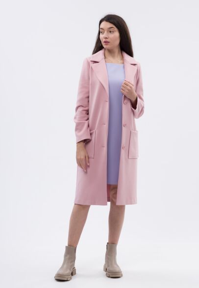 Нежно-розовое пальто без подкладки 4424p