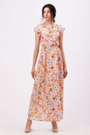 Платье макси с нежными цветочными мотивами 5706