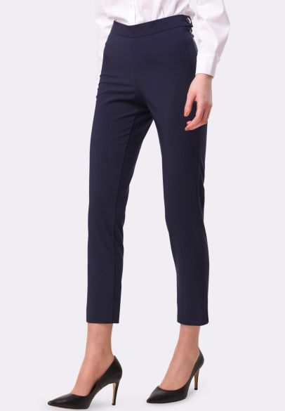 Темно-синi брюки довжина 7/8 з розрізами 7118c