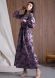 Бузкова сукня максі з контрастним квітковим принтом 5690, 52