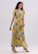 Желтое платье макси с выразительным цветочным принтом 5699, 52