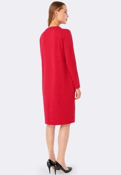 Сукня з трикотажу Дайвінг вільного крою кольору бордо 5501k