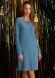 Голубое нарядное платье из люрексового трикотажа 5676, 42