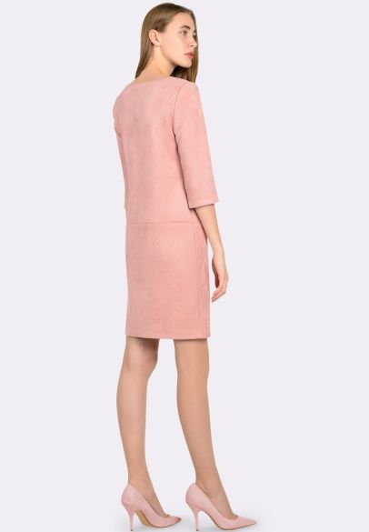 Сукня з екозамші ніжно-рожевого кольору 5560