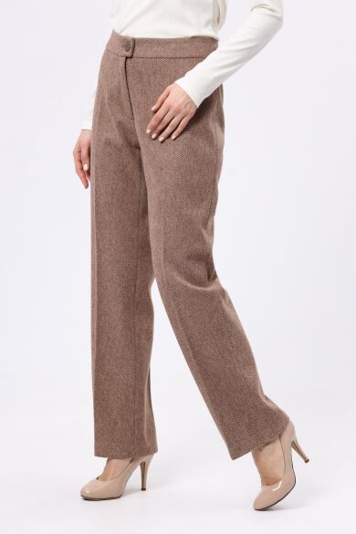 Светло-коричневые теплые брюки 7156