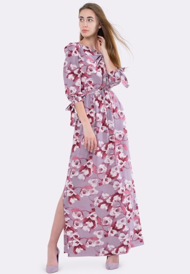 Платье макси с крупным цветочным принтом 5604