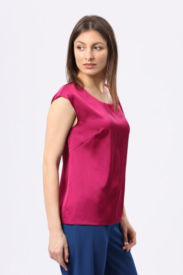 Атласная блуза малиново-красного цвета 1299