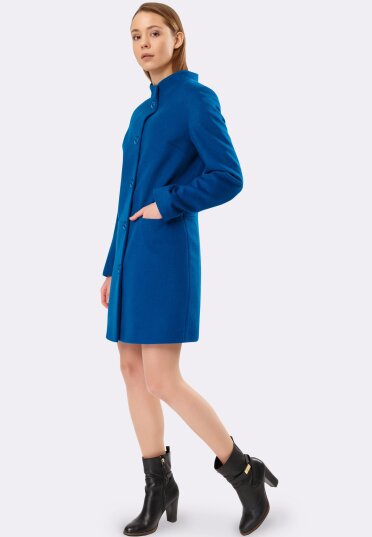 Кашемірове пальто сине з кишенями 4383