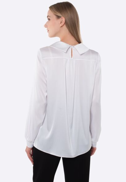 Біла блуза з віскозного шовку 1281